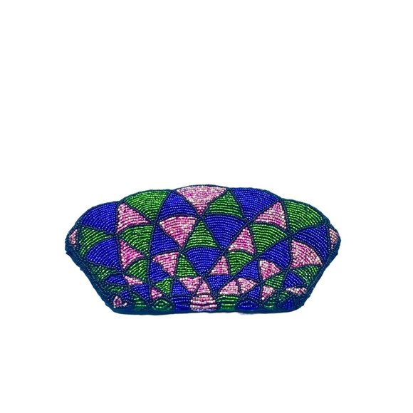 Neiman Marcus Vintage Abstract Shell Beaded Clutch - Picture 1 of 8